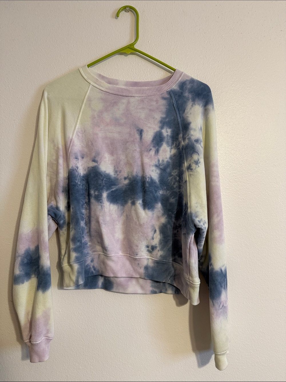 Tie-Dye Crewneck Sweatshirt - Pastel Blue & Lilac